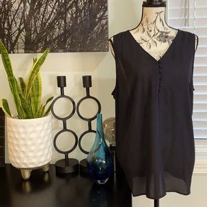 WORTHINGTON Black Tank Top Camisole Sheer XL